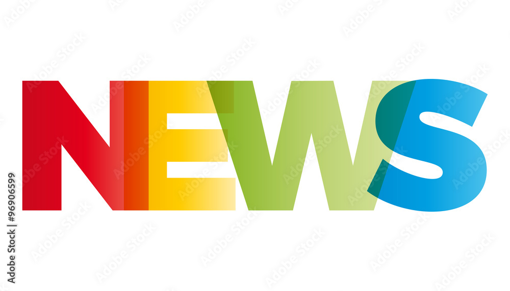 The word News. Vector banner with the text colored rainbow. The word News. Vector banner with the text colored rainbow.
