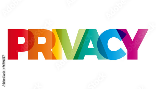 The word Privacy. Vector banner with the text colored rainbow.