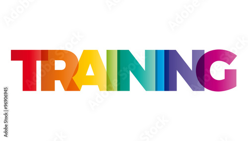 The word Training. Vector banner with the text colored rainbow. photo