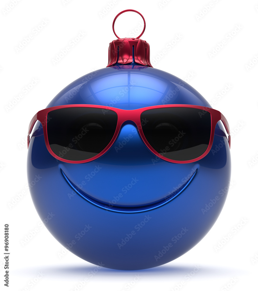 Christmas ball emoticon smiley face Happy New Year's Eve bauble ...