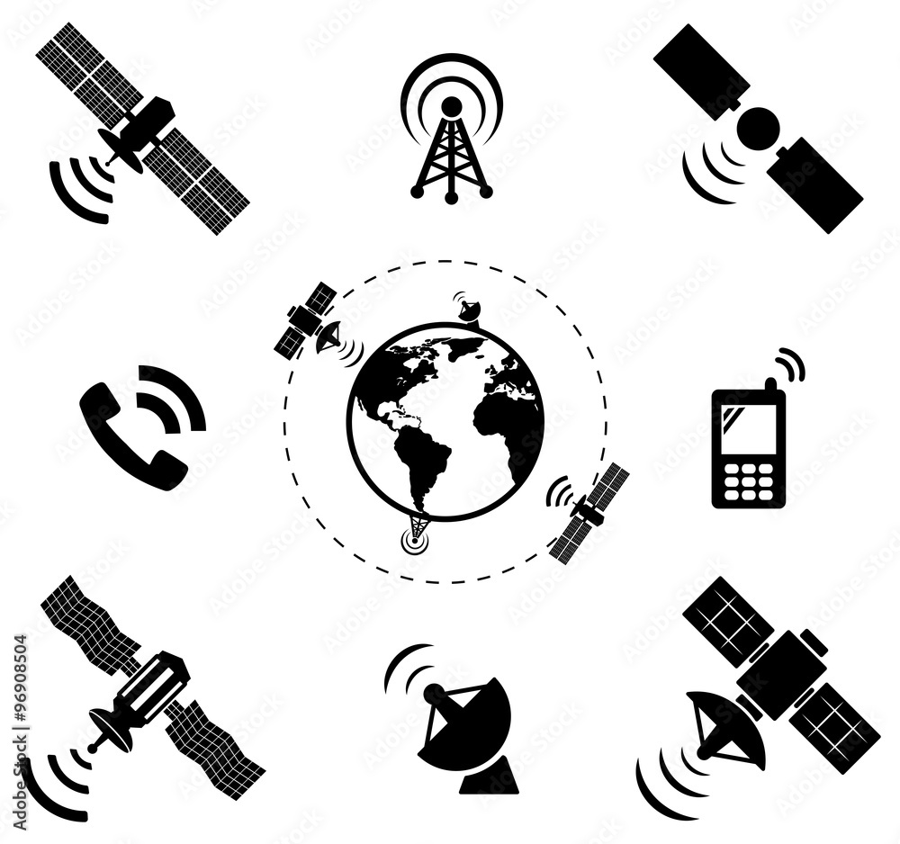 set of wireless satellite technology, vector
 - obrazy, fototapety, plakaty 