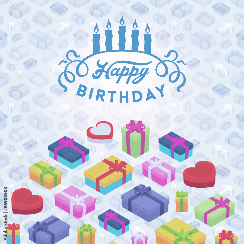 Birthday vector decorating design