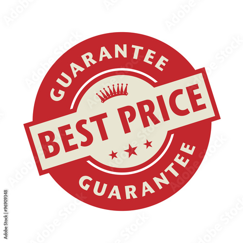 Stamp or label with the text Best price guarantee
