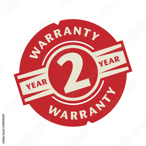 Stamp or label with the text 2 year warranty