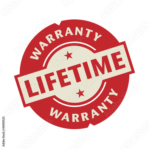 Stamp or label with the text Lifetime Warranty