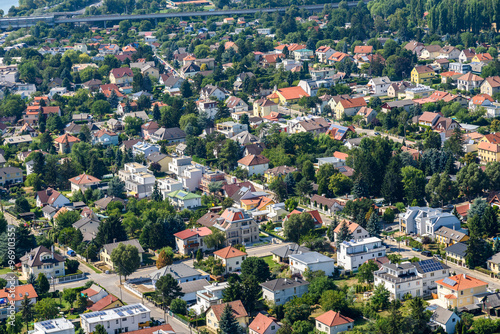 Aerial View Of Suburbs Roofs In Vienna, Austria.