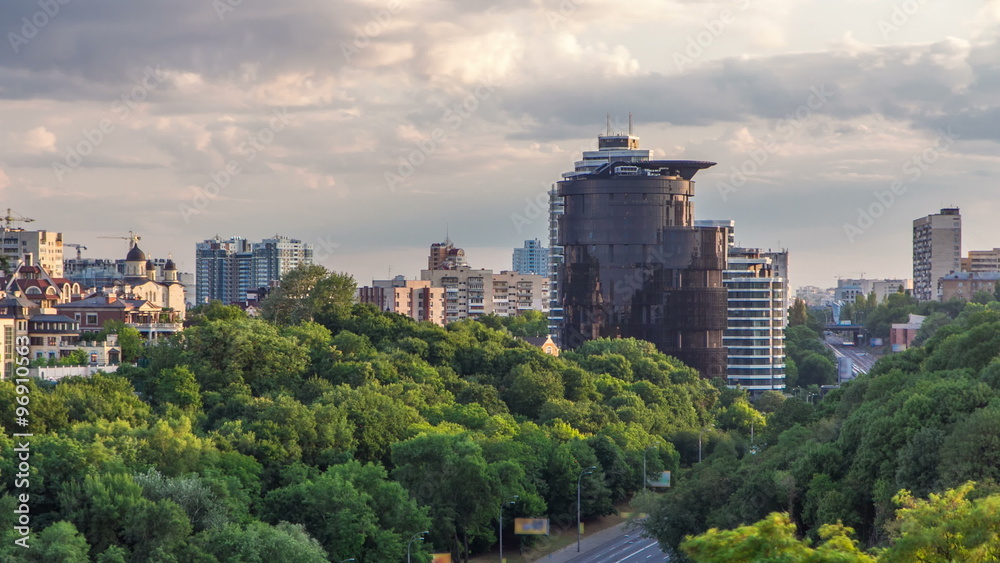 Panorama of Kiev city center timelapse hyperlapse, Ukraine Panorama of Kiev city center timelapse hyperlapse, Ukraine