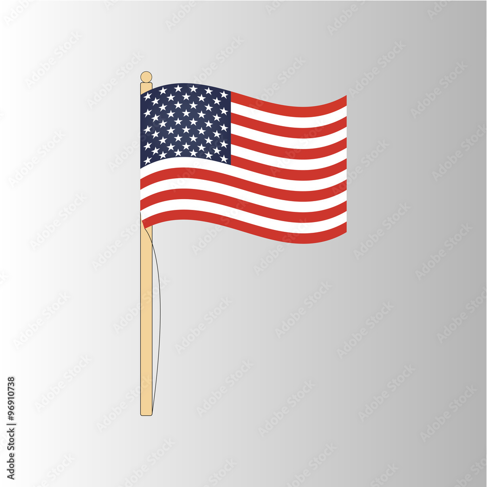 Fototapeta premium vector illustration US flag on a gray background