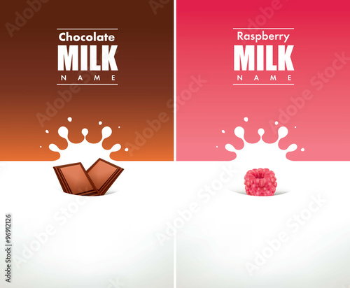 chocolate and raspberry in milk