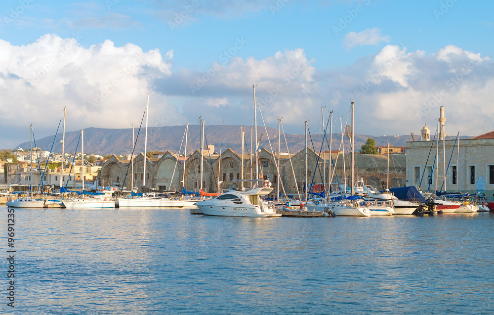 Many yachts and boats in the harbor.