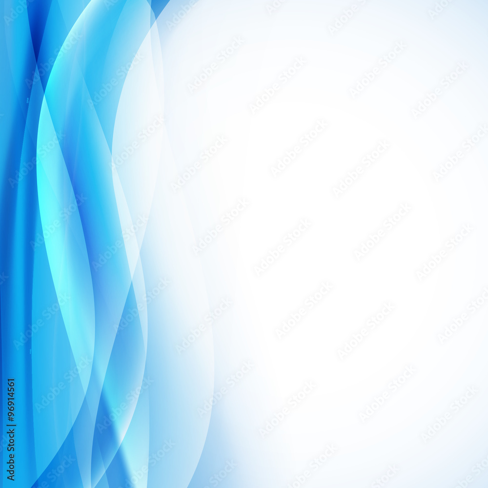 light blue background with transparent folding waves vertical bo Stock