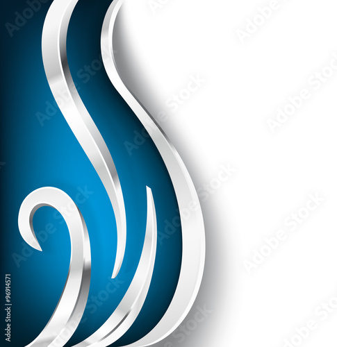 blue and silver metallic design elements