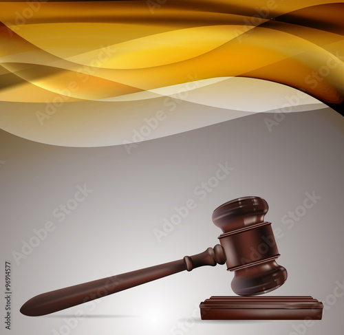 justice background with wooden gavel