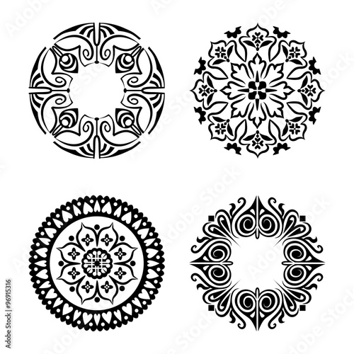 Vector set of ethnic ornamental circles
