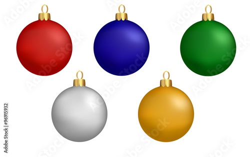 Colorful christmas set of balls