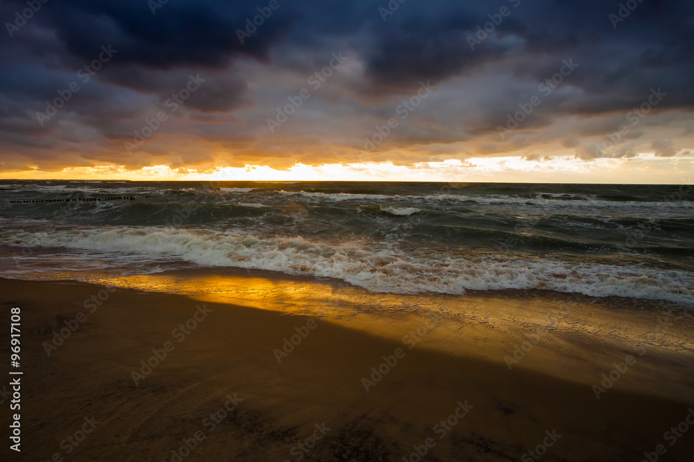 Sunset on Baltic sea