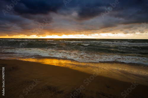 Sunset on Baltic sea