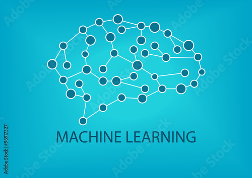 Machine learning concept. Vector illustration of neural network. 