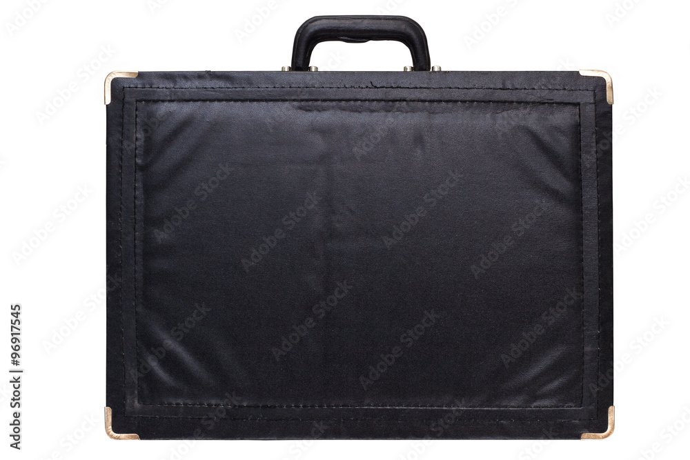 Black briefcase isolated on white background