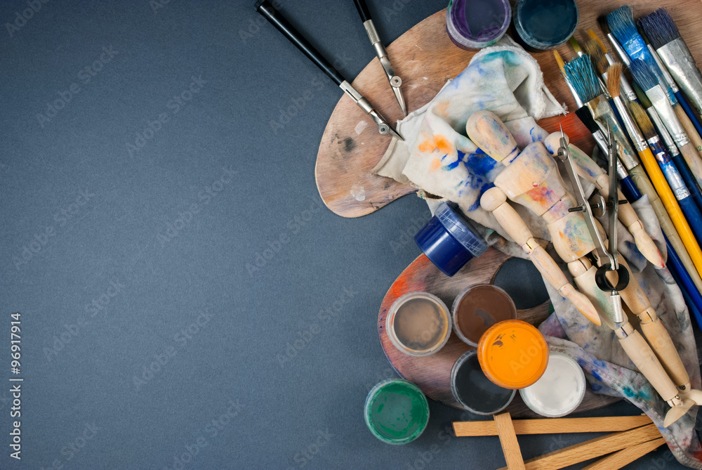 Ambience of art workplace.