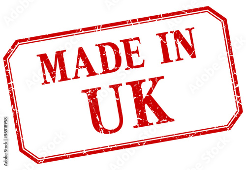 uk - made in red vintage isolated label