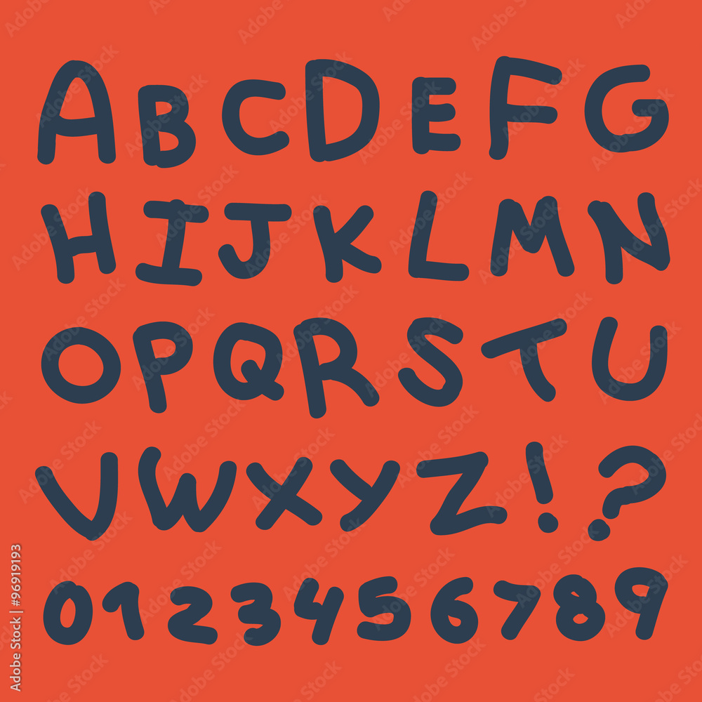 Hand drawn Handmade alphabet handwritting abc vector font. Hand drawn Handmade alphabet handwritting abc vector font.