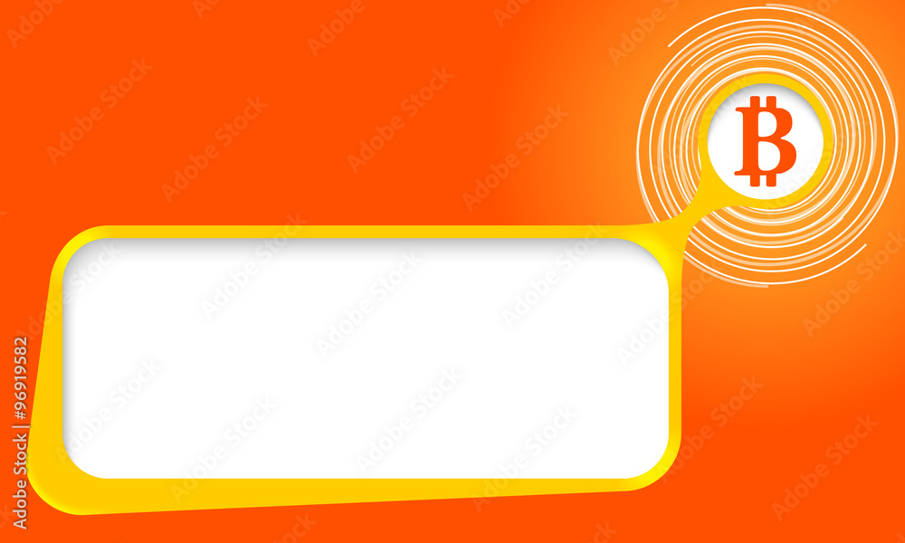 Fototapeta premium Vector text box for your text with spirals and bit coin symbol