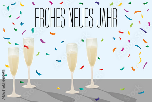 Sektgläser mit bunten Konfetti