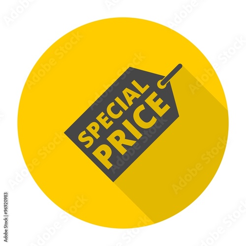 Special price icon with long shadow