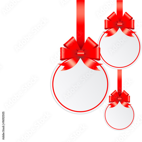 Christmas Paper Baubles with Red Ribbon