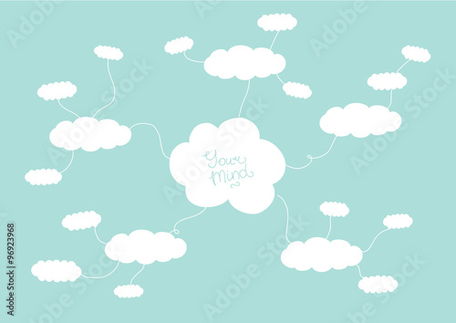 Mindmap, hand drawn scheme infographic design concept with clouds for your presentation or site photo