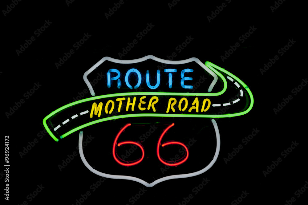 Neon sign Route 66 USA. Another of incr Neon sign Route 66 USA. Another of incr