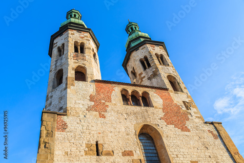 Saint Andrew (Andrzeja) church towers in Krakow city, Poland photo