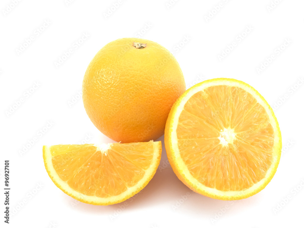 Orange fruit isolated on white background