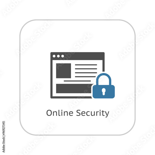 Online Security Icon. Flat Design.
