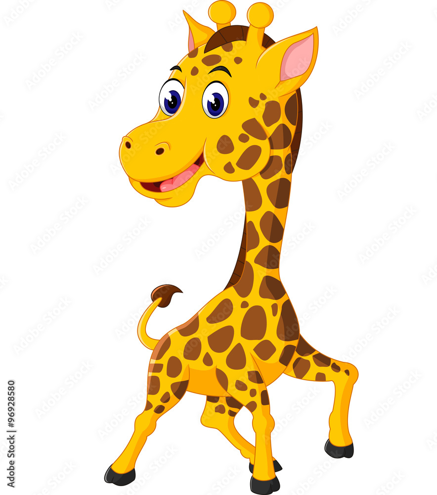 Obraz premium Cute giraffe cartoon of illustration 