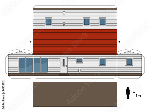 Paper model of a mobilhome, not a real construction, vector illustration