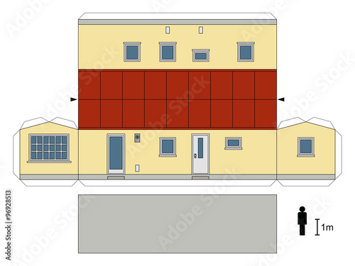 Paper model of a mobilhome, not a real construction, vector illustration