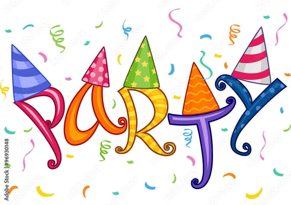 Colorful Party Hats Confetti vector de Stock Adobe Stock