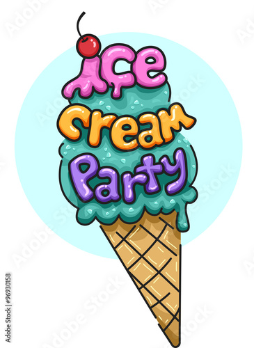 Ice Cream Party Text