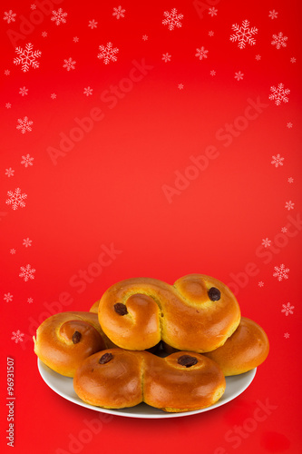 Swedish saffron bun, called 