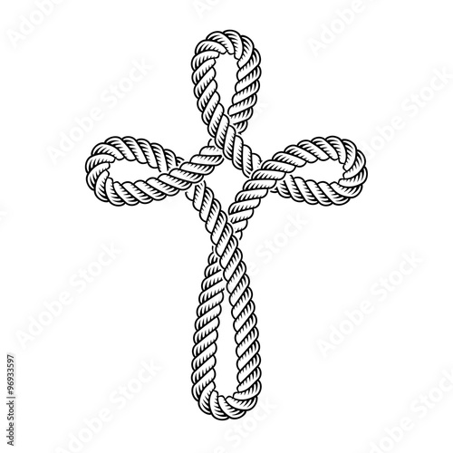 vector christian cross rope symbol