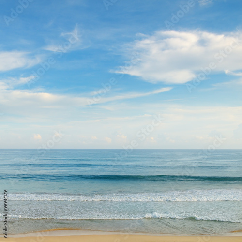 ocean, sandy beach and blue sky © alinamd