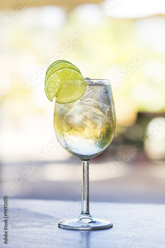 martini bianco vermouth spritzer with lime