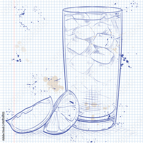 Cocktail Horse Neck on a notebook page