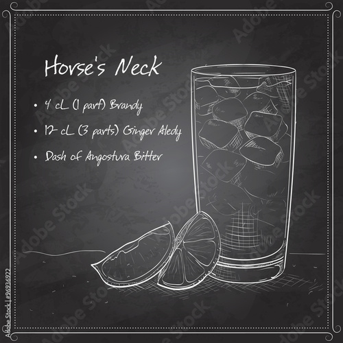 Cocktail Horse Neck on black board