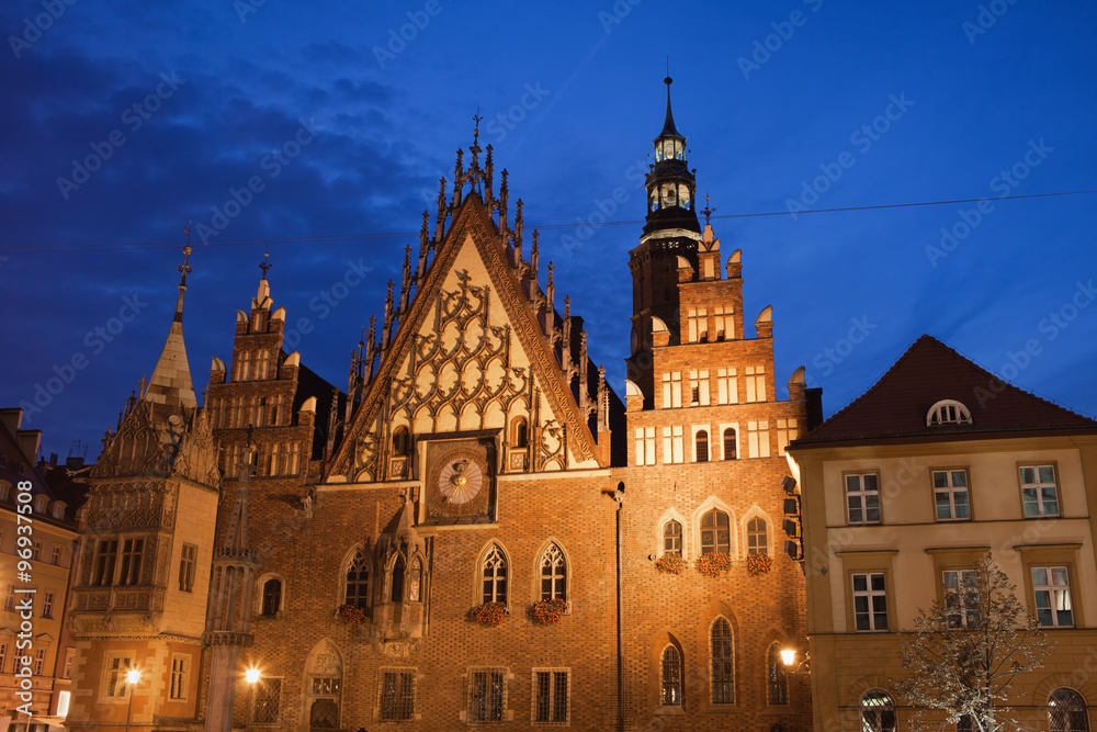 Wroclaw Old Town Hall at Night