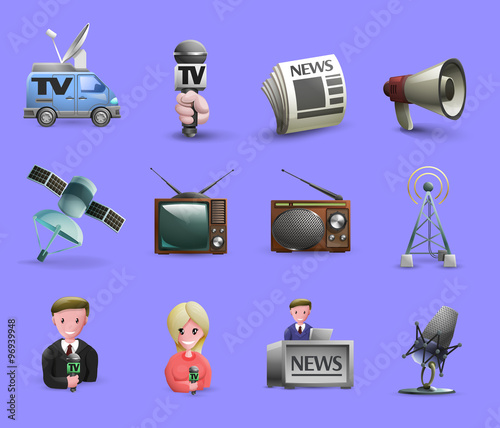 Mass Media Icons Set