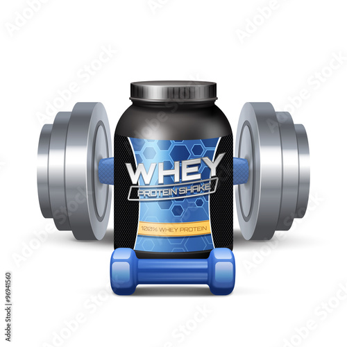 Sport Nutrition Containers And Sumbbells