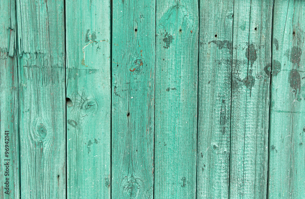 Naklejka premium Light green wood planks vintage or grunge background texture.